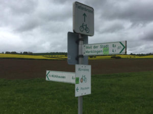 Wegweiser Würmtalradweg Weil der Stadt Radtour nach Bruchsal