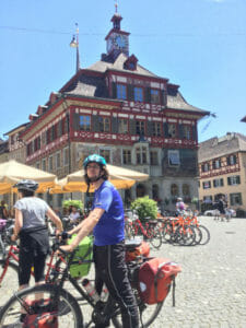 Stein am Rhein - mit Fahrradfahrer - Bodenseeradweg