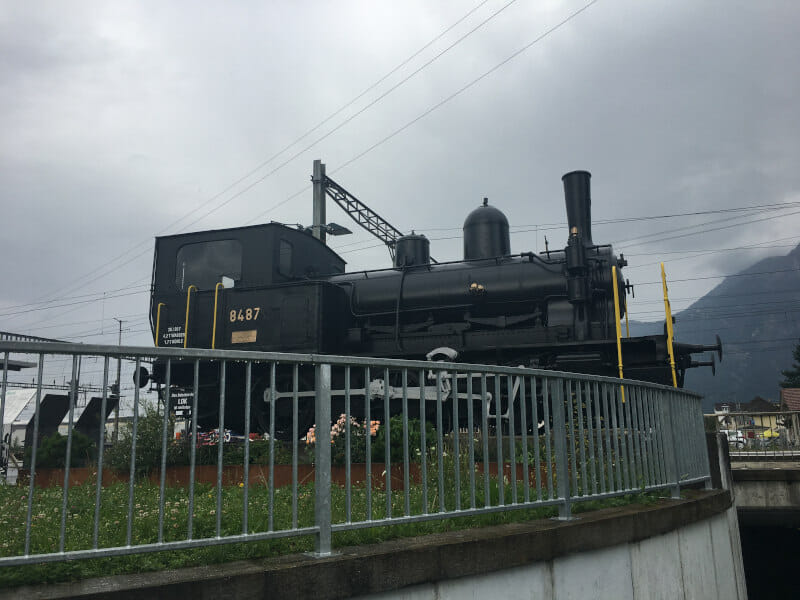 Alte Eisenbahn in Buchs - Rheinradweg Schweiz